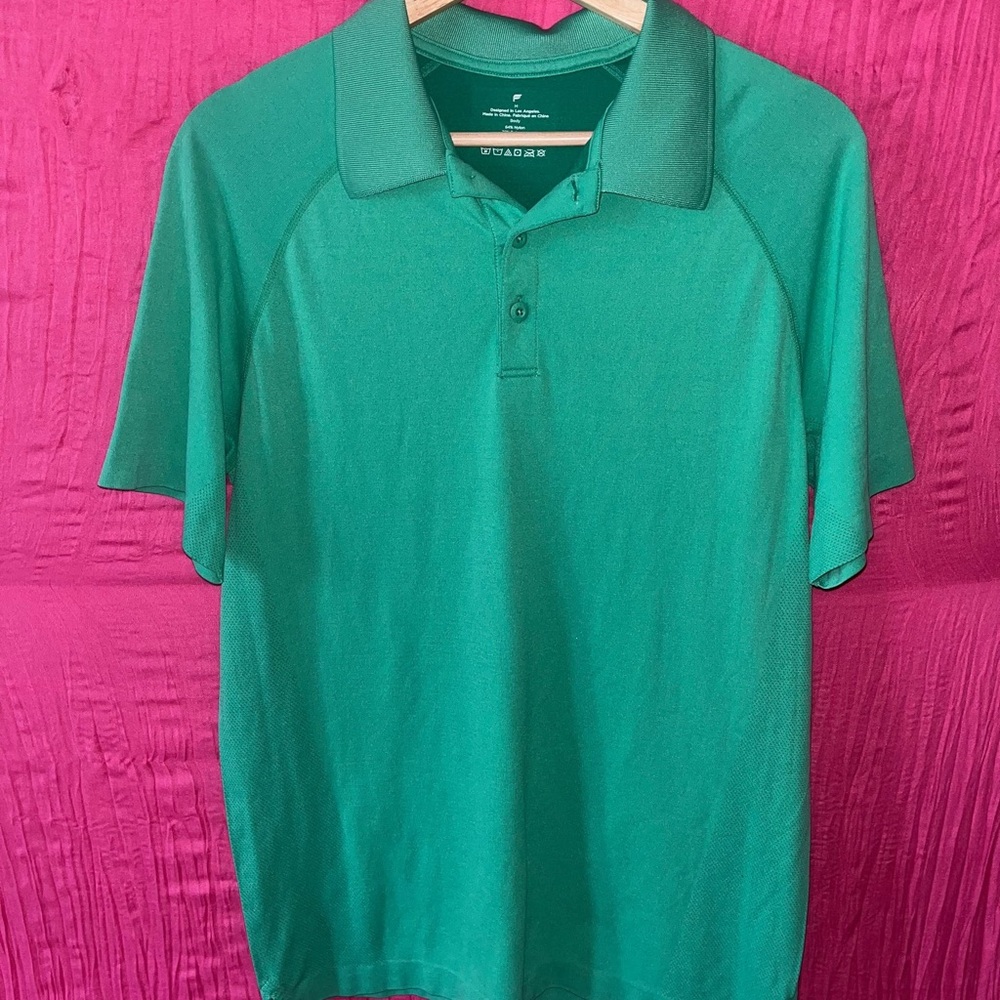 Fabletics Teal Green Men's Polo Shirt